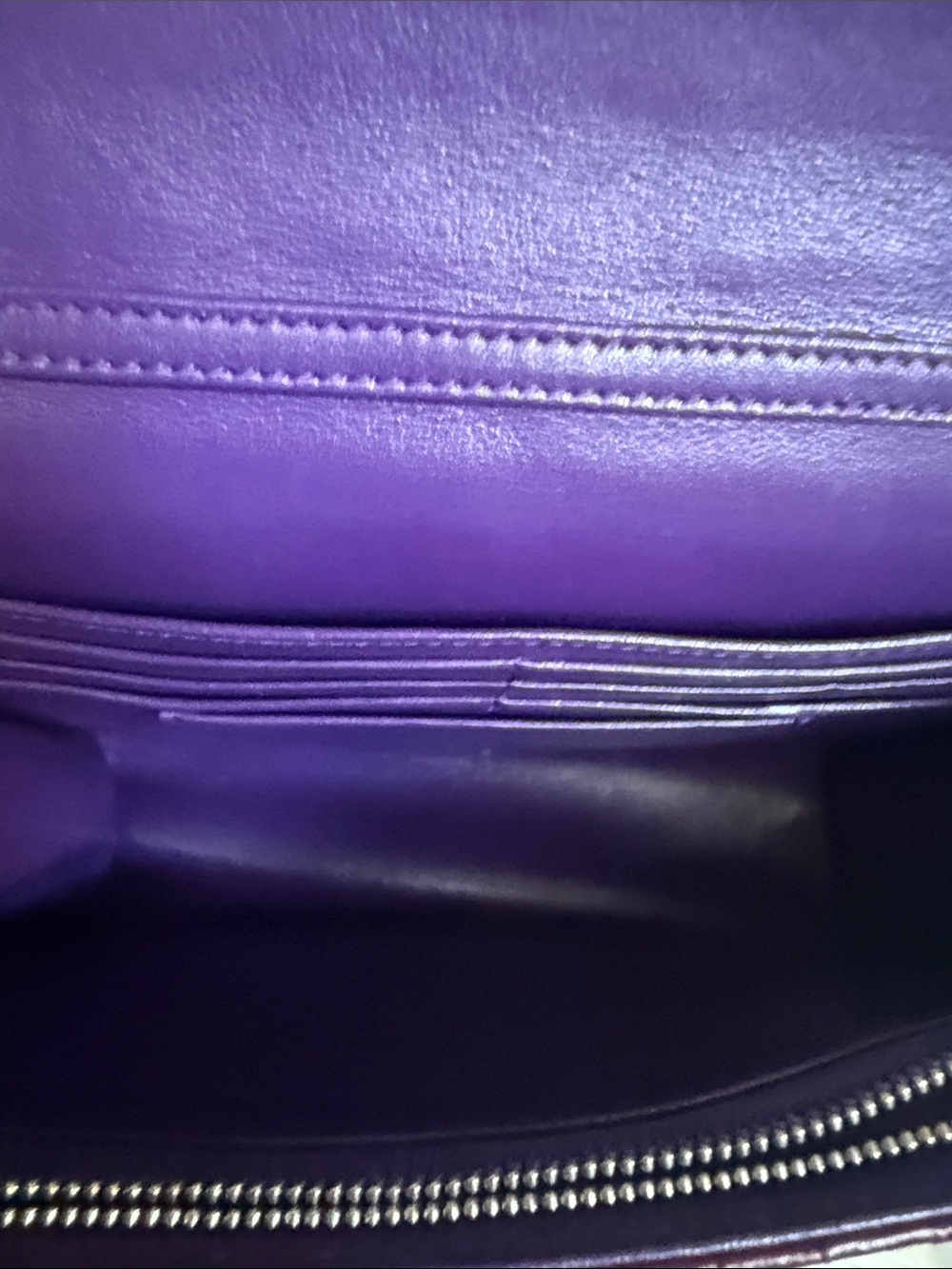 Dior Quilted Three-Tone Crossbody - Deep Purple, Burgundy & with Silver Python - Picture 6 of 12
